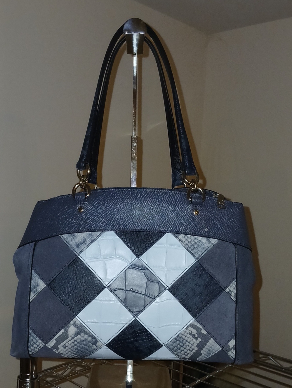 Coach Brooke Carryall Patchwork Leather & Suede Shoulder Bag - Picture 4 of 13